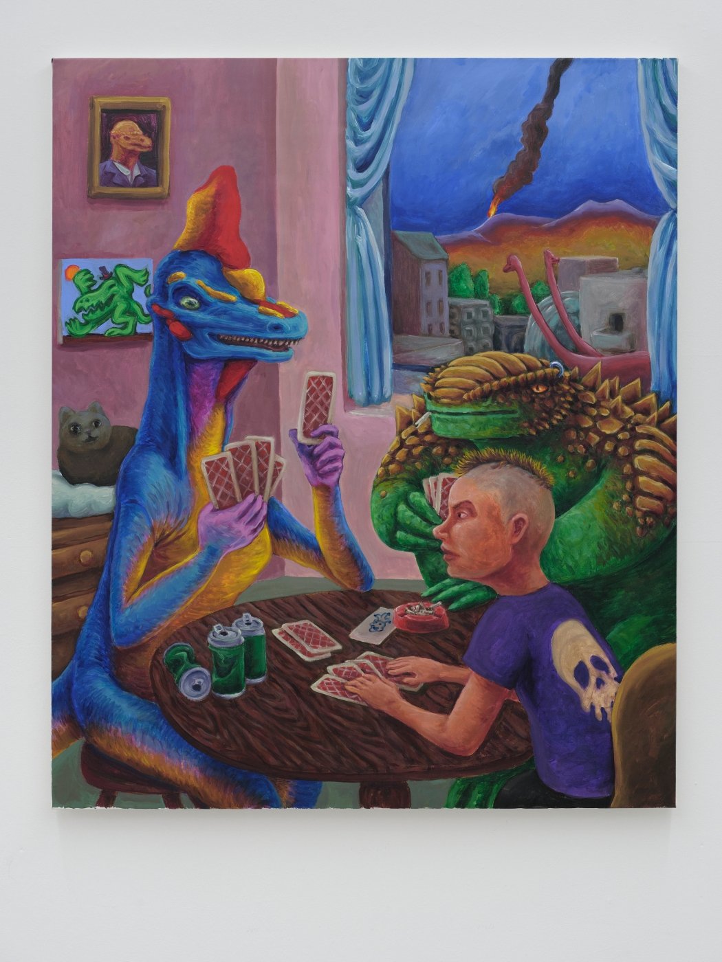 Teenagers playing cards